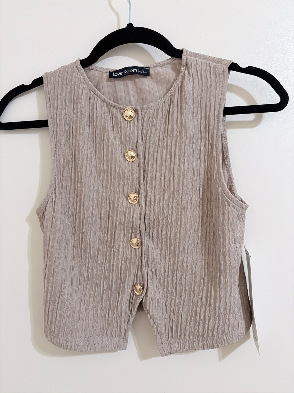 Love Poem Women's Sleeveless Top and Crinkle Straight-Leg in Taupe